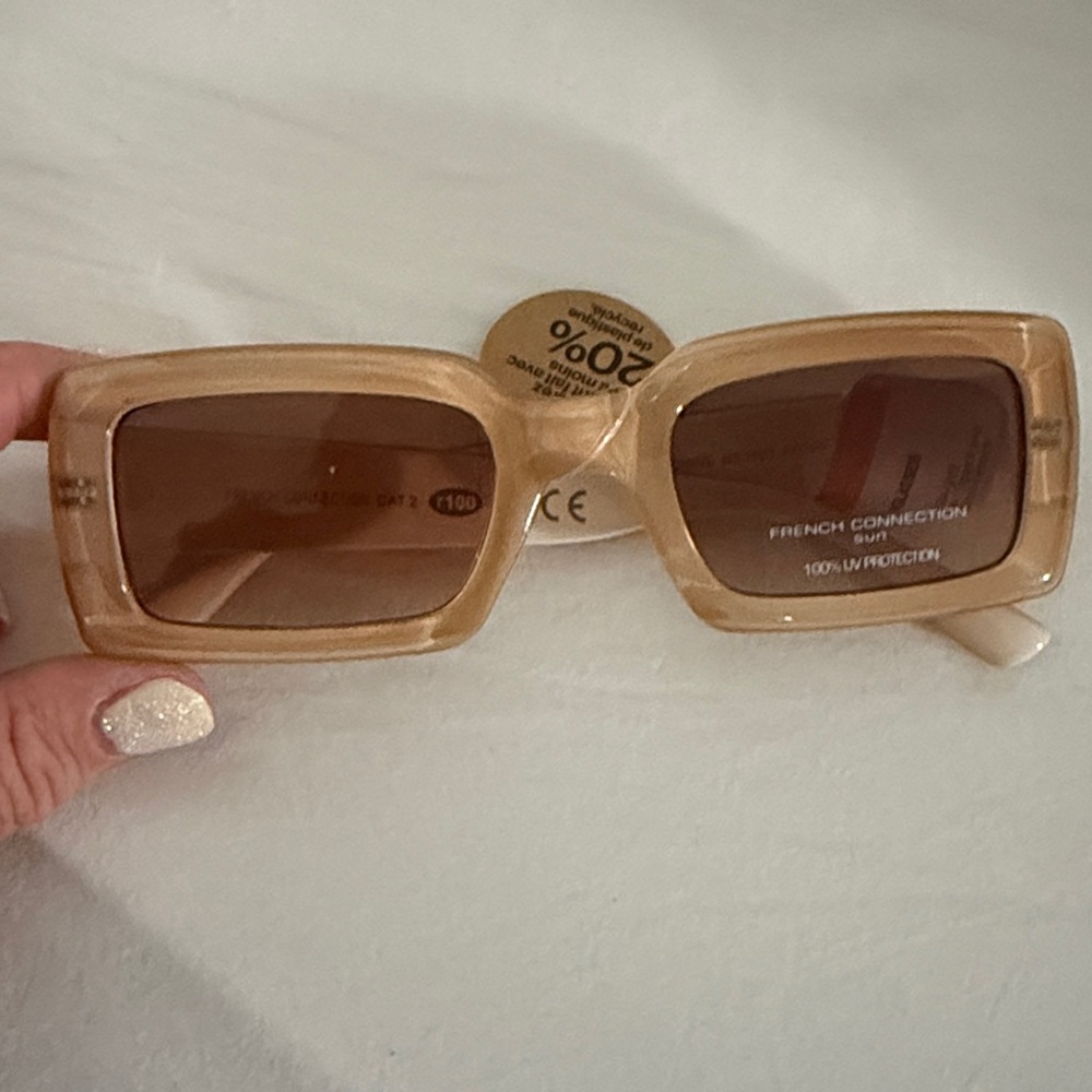 French Connection Tan Sunglasses with Brown Lenses - Picture 2 of 4